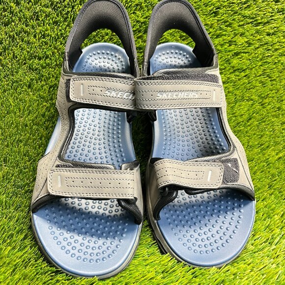 Skechers Tresmen Reece Mens Size 12EE Gray Black Beach Outdoor Strappy Sandals main image 5